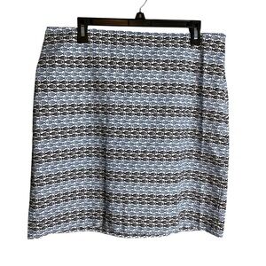 Talbots Black and White Geometric Pencil Skirt